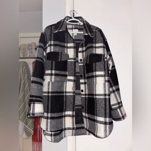 H&M Black and White Plaid Jacket